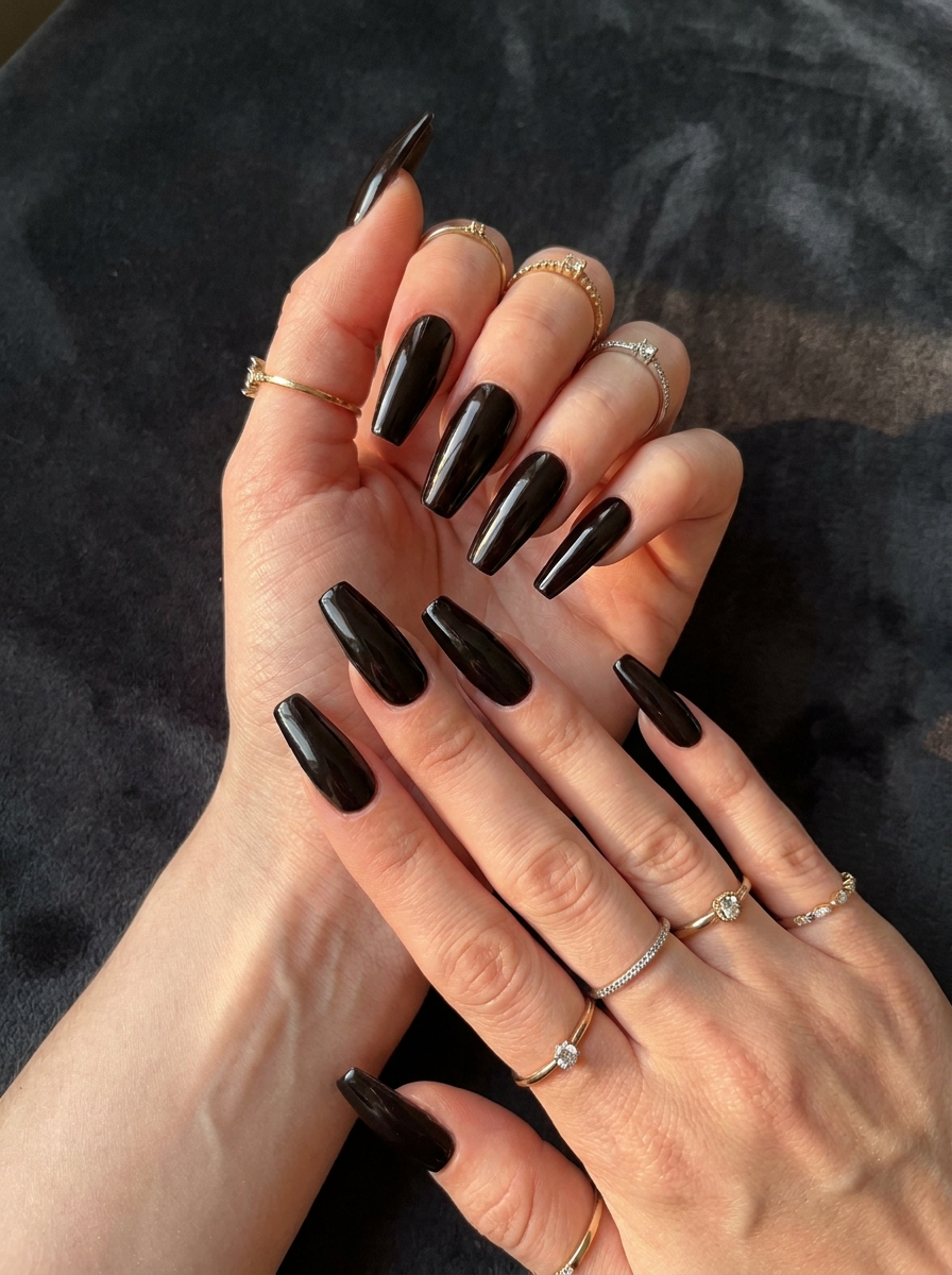 Black Gloss Ballerina Nägel
